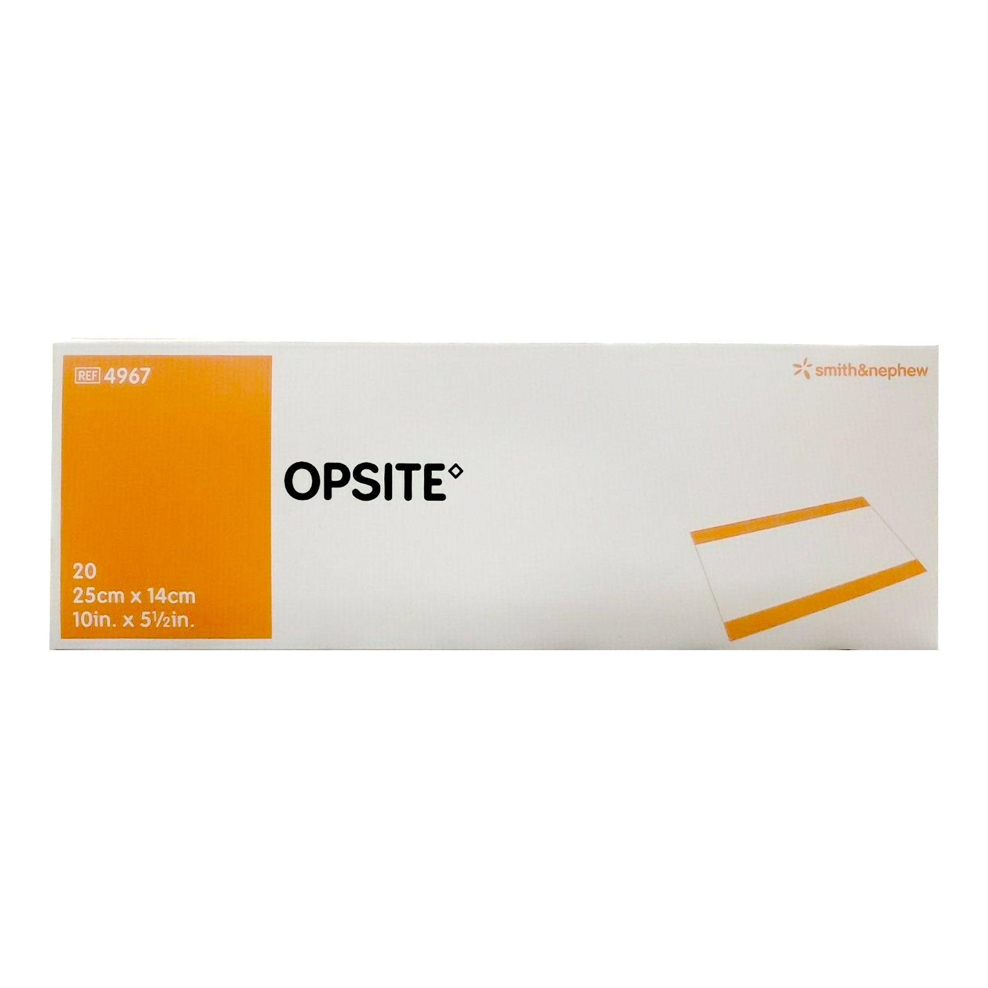Transparent Film Dressing OpSite 5-1/2 X 10 Inch 2 Tab Delivery Rectangle Sterile 