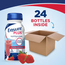 Ensure Plus Nutrition Shake, Strawberry, 8-ounce bottle (Case of 24)