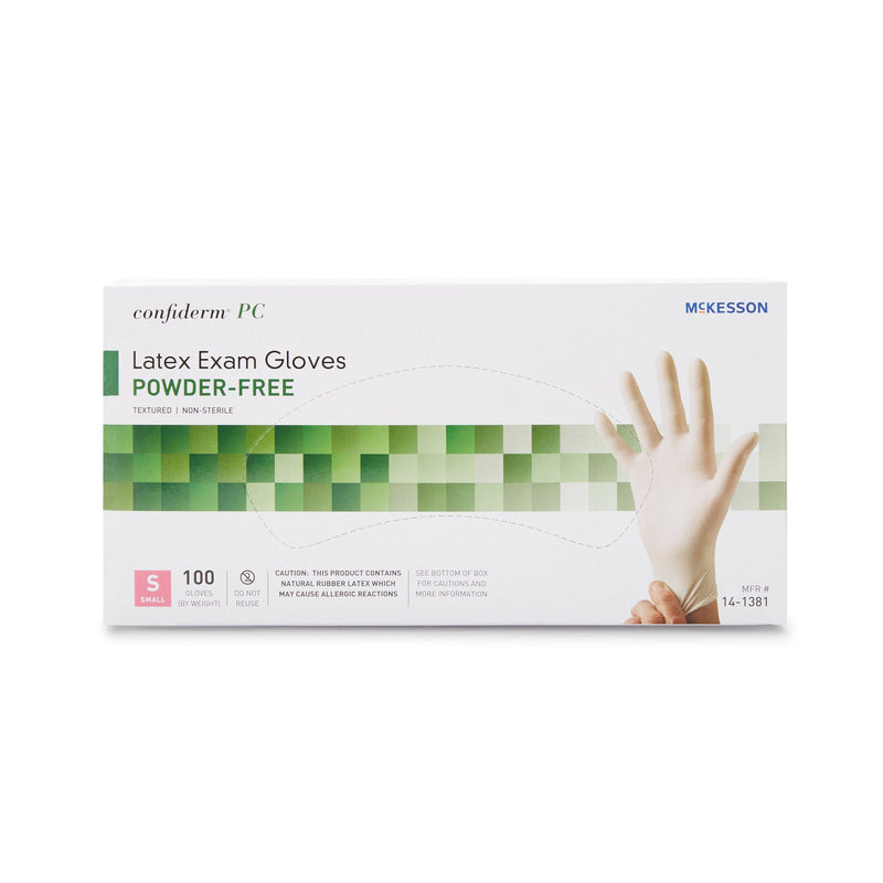 McKesson Confiderm Latex Exam Glove, Small, Ivory (Case of 1000)