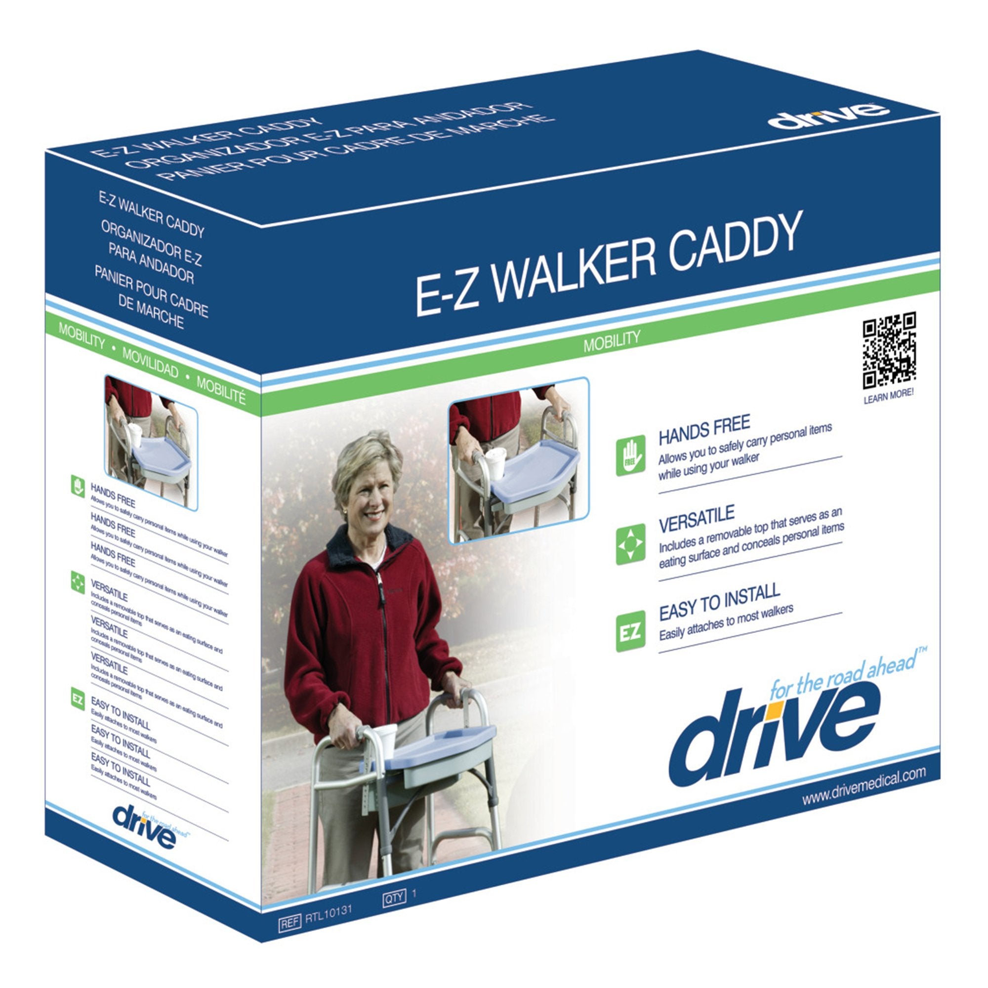 Drive DeVilbiss Healthcare E-Z Walker Walker Caddy For Walker (3/CS) 
