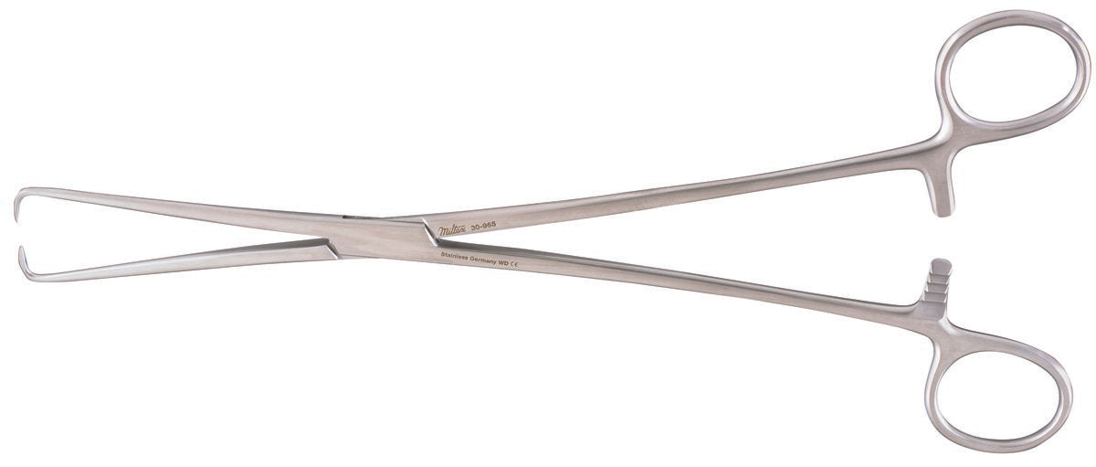 Tenaculum Forceps Miltex Schroeder-Braun 9-3/4 Inch Length OR / Surgical Grade German Stainless Steel NonSterile Locking Finger Ring Handle Straight 1 X 1 Prongs 