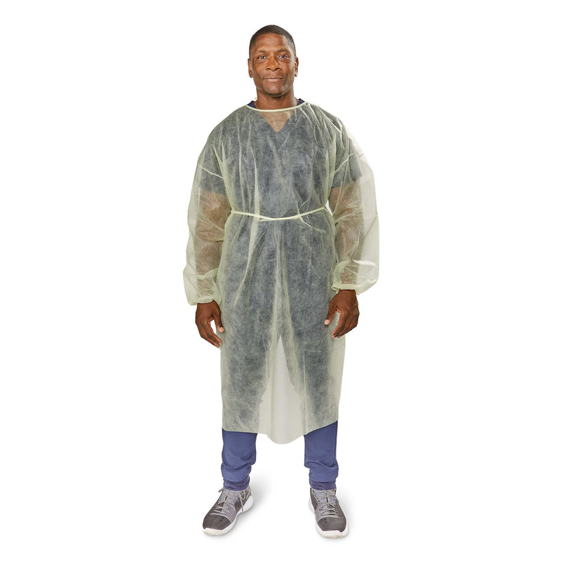 McKesson Brand McKesson Nonrated Isolation Gowns, Yellow, One Size Fits Most (100/CS)