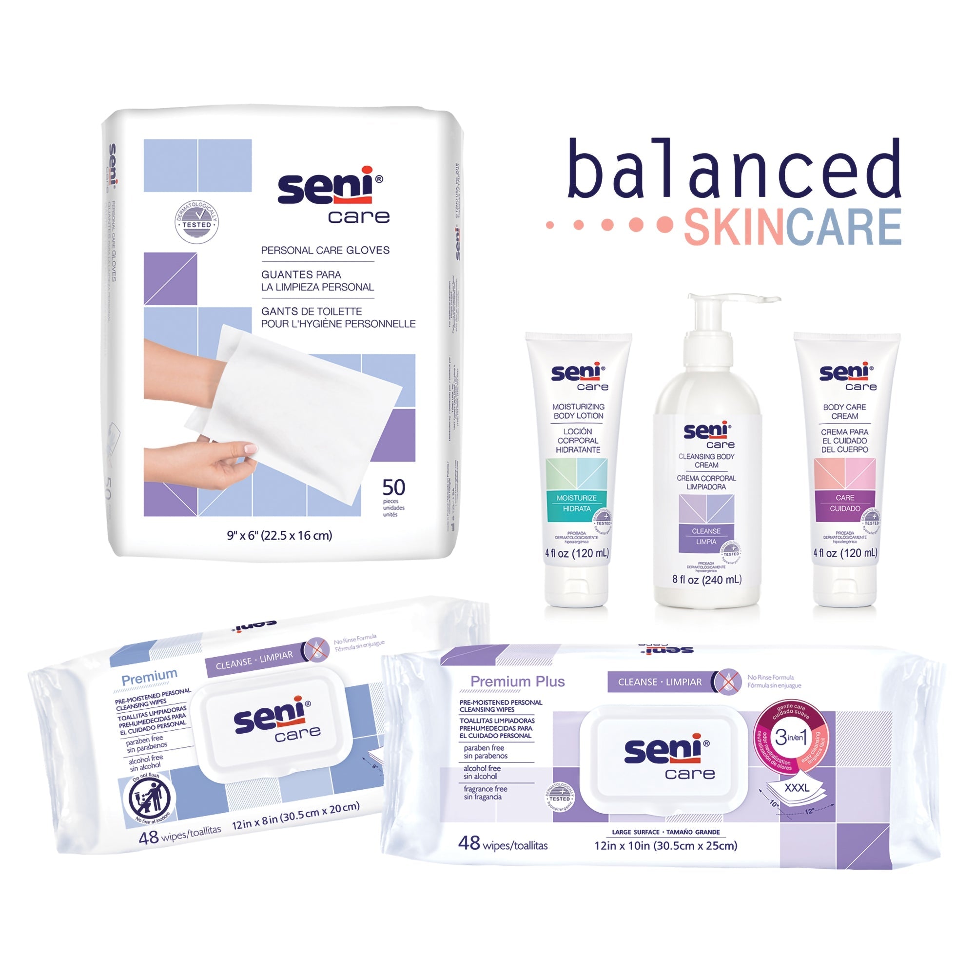 TZMO USA Inc Seni Care Premium Personal Cleansing Wipes (576/CS) 
