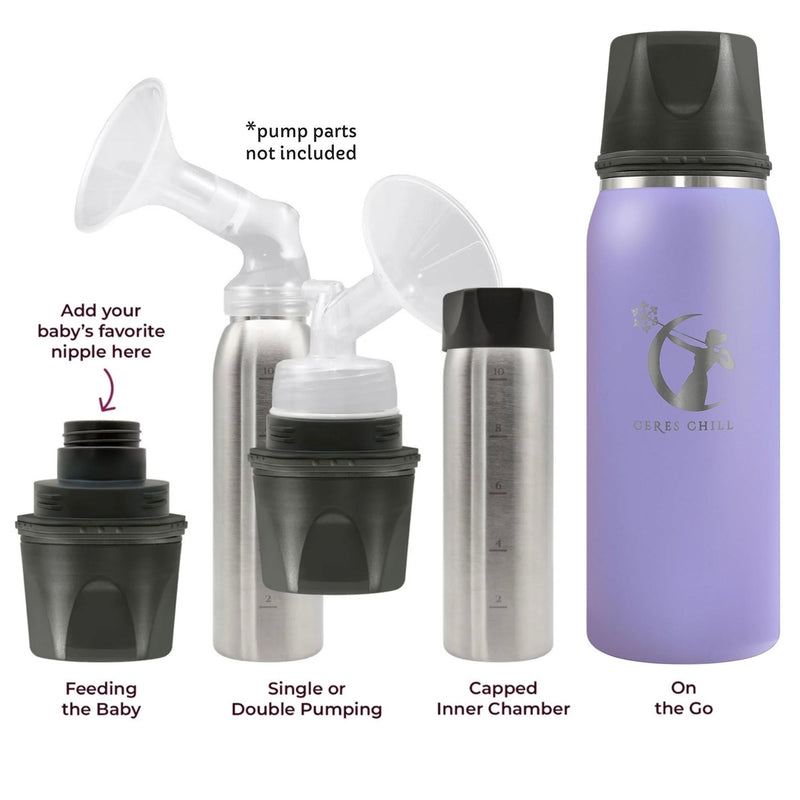 Ceres Chill OG Stainless Steel Breast Milk Chiller Container, Lavender