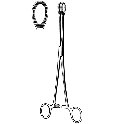 Merit Sterile Ballenger Sponge Forceps - 7", Straight, Serrated, Disposable, CS 25 - 96-2289m