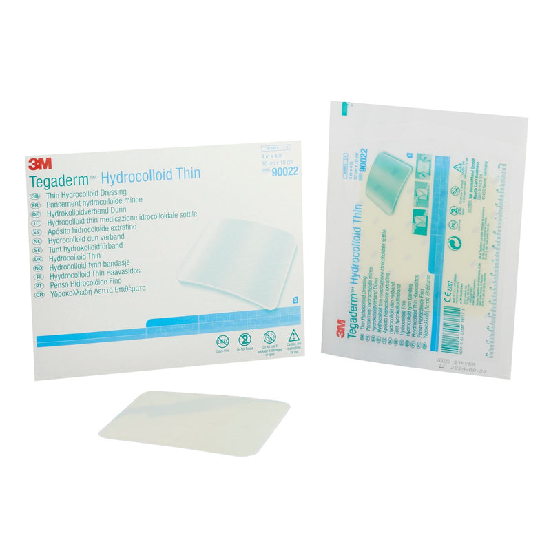 3M Tegaderm Thin Hydrocolloid Dressing, 4 x 4 Inch (Case of 100) 