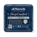 Attends Sleep Comfort Premium Overnight Underwear, Large, 44 – 58 Inches (Case of 64)