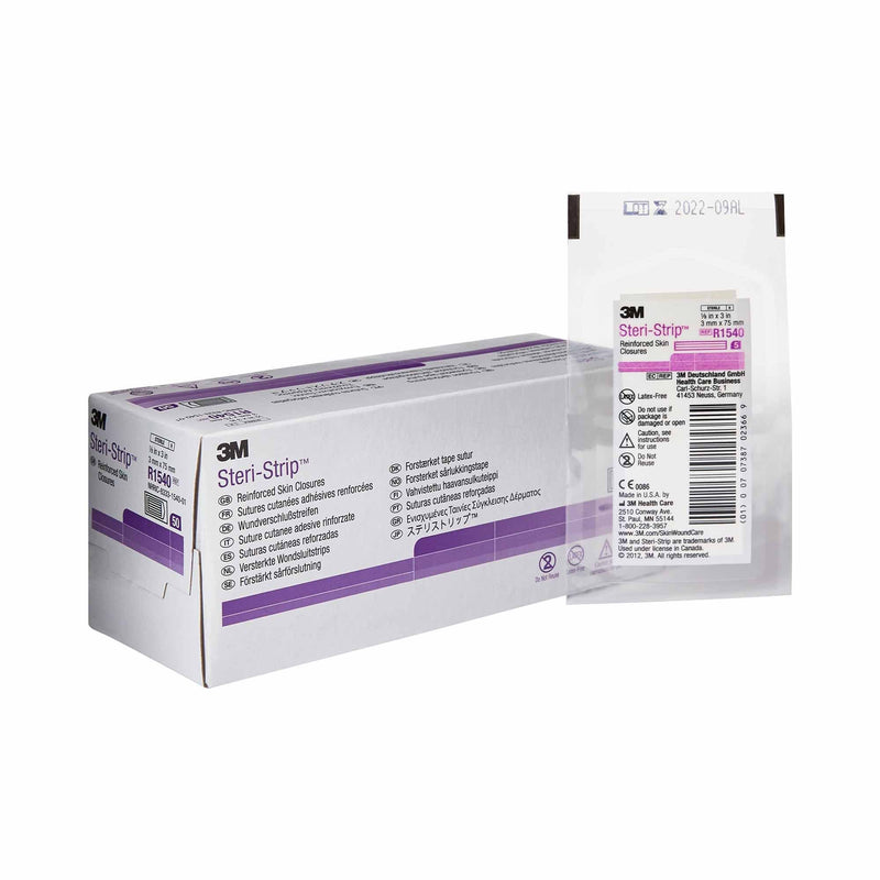 Solventum Corporation 3M Steri-Strip Skin Closure Strips, nonwoven Material, Reinforced Strip, White (200/CS) 
