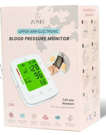 Zev Supplies Corp Home Automatic Digital Blood Pressure Monitor Zomee Adult Cuff Arm Nylon Cuff 8.5 to 16.5 Inch Desk Model 
