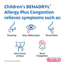 Benadryl Children's Allergy Plus Congestion Liquid Grape Flavor, 4 ounces (Each)