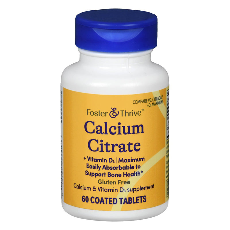 Foster & Thrive Calcium Citrate + Vitamin D-3 Coated Tablets Maximum (Bottle of 60)