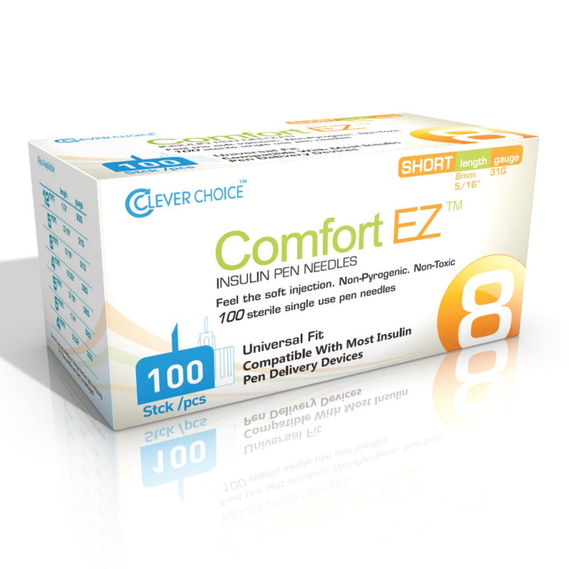Simple Diagnostics Comfort EZ Standard Insulin Pen Needle, 31 Gauge, 8 mm Length (3000/CS) 