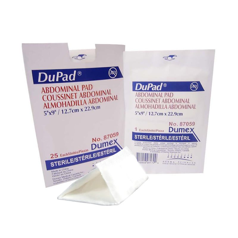Gentell DuPad Sterile Abdominal Pad, 5 x 9 Inch, 1-Ply (200/CS)