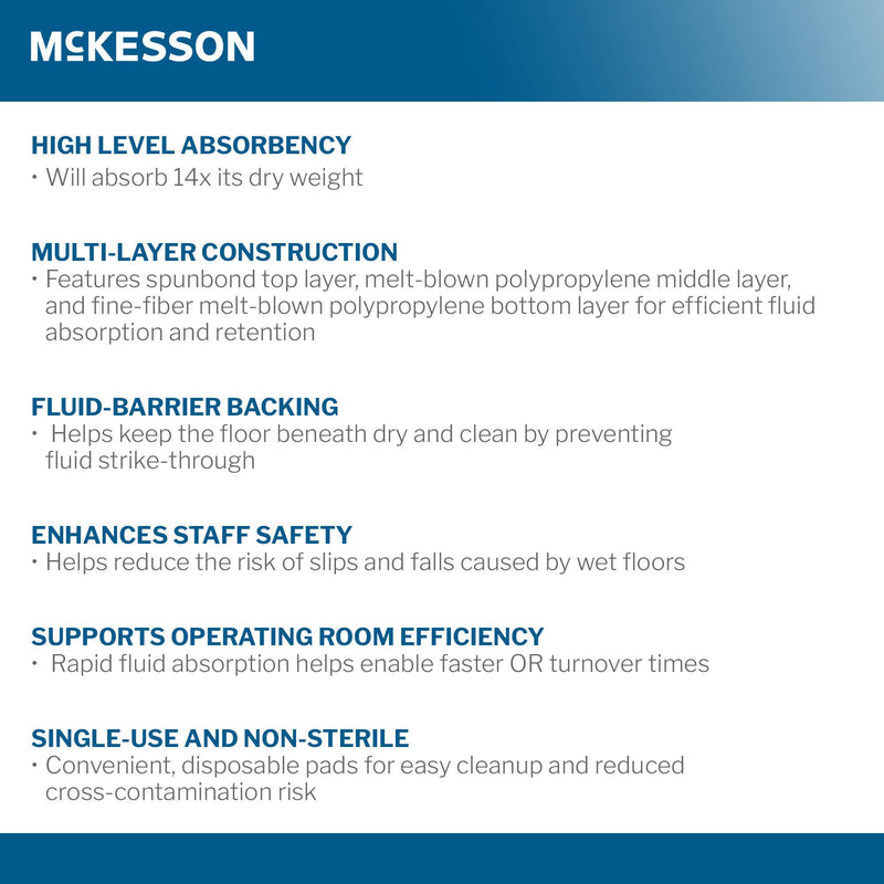 Anti-Static Anti-Fatigue Floor Mat McKesson 28 Inch X 40 Foot Heavy Absorbency White Spunbond / Melt-Blown Polypropylene (30/CS)