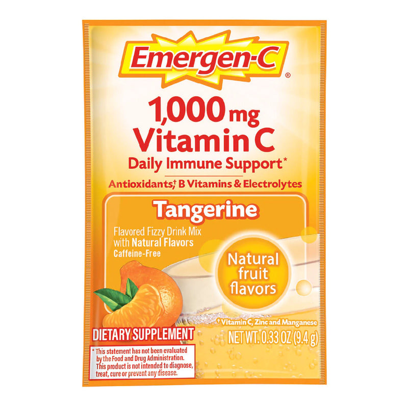 Emergen-C Vitamin C Daily Immune Support Drink Mix, Super Tangerine Flavor (Box of 30)