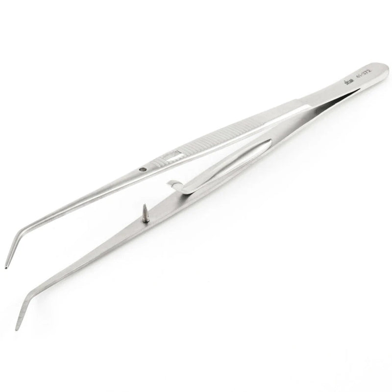 Sklar College Cotton Pliers (CensiTrac Marked) - 6", Angled, Self-Locking, Serrated Tips - 49-1705c 
