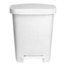 McKesson Waste Can with Step-On Pedal, Plastic, White, 14.37 x 15.16 x 18.9 Inch (Case)