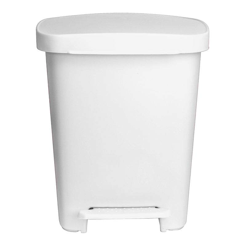 McKesson Waste Can with Step-On Pedal, Plastic, White, 14.37 x 15.16 x 18.9 Inch (Case)