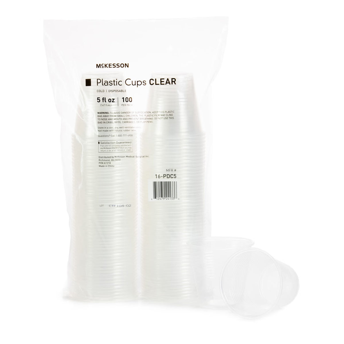 McKesson Polypropylene Drinking Cups, 5 oz, Clear (Case of 2000)