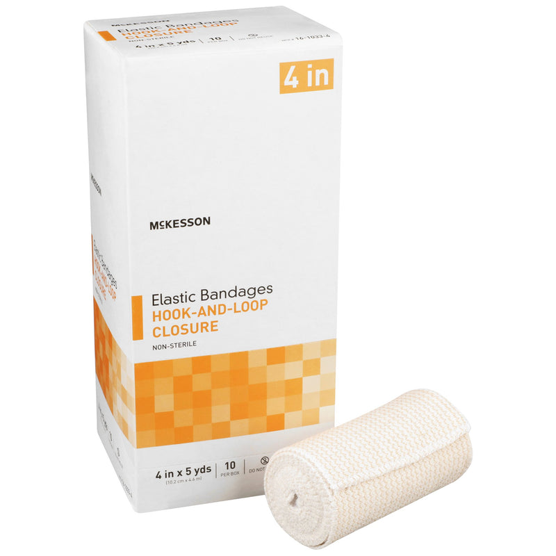 McKesson hook-and-loop closure Elastic Bandage, 4 Inch x 5 Yard (Case of 50)