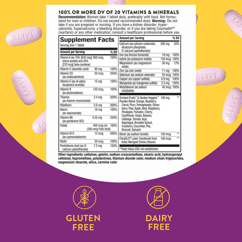 Nature's Way Alive! Women's Energy Complete Multivitamin Tablets (50/BX) 