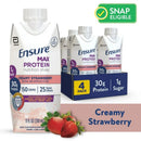 Ensure Max Protein Nutrition Shake, Strawberry, 11-ounce carton (Case of 3 Packs)
