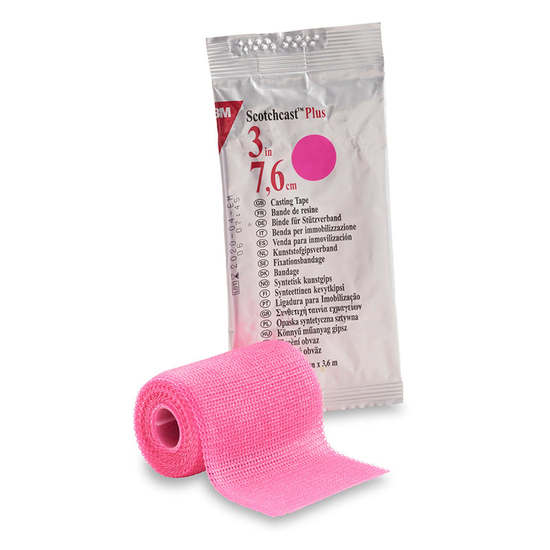 3M Scotchcast Plus Cast Tape, Bright Pink, 3 Inch x 4 Yard (Case of 10)