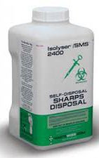 Sharps Container Isolyser SMS WasteWise Translucent Base 10-1/2 H X 5-1/4 W X 5 D Inch Vertical Entry 0.79 Gallon (Case of 6)