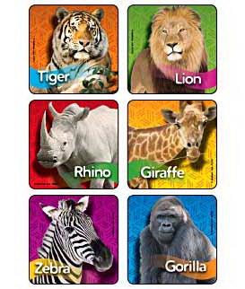 Medibadge Sticker Kids Love Stickers 90 per Box Zoo Animal Photos , Assorted 2-1/2 Inch Diameter (90/RL) 