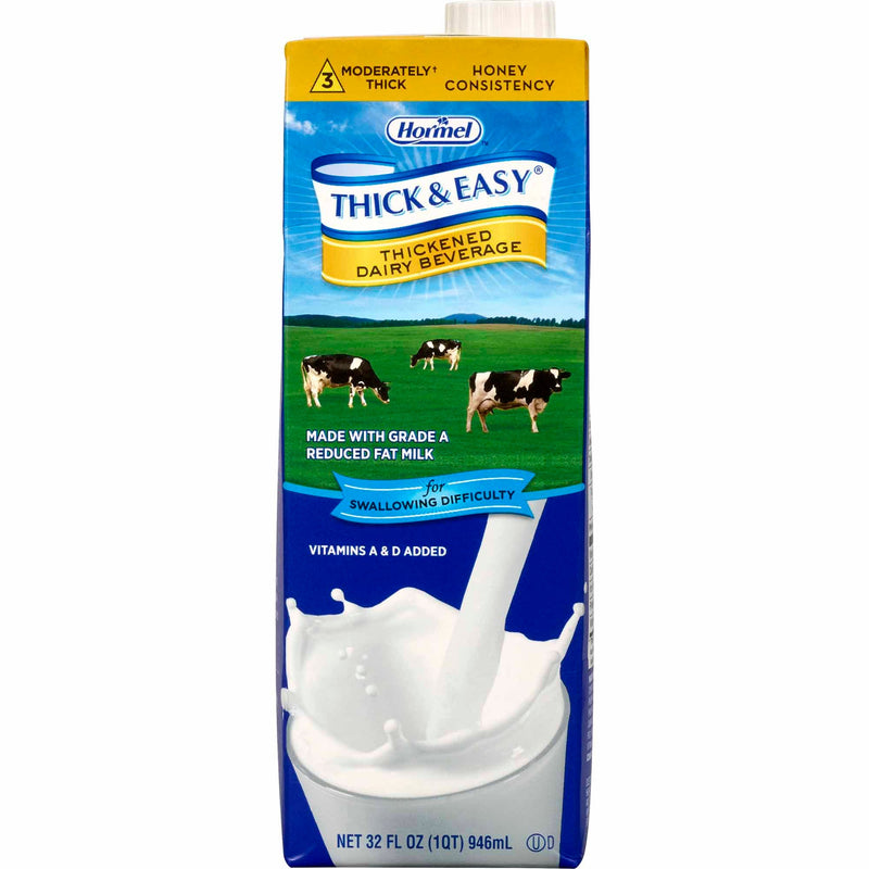 Thick & Easy Dairy Honey Consistency Milk Thickened Beverage, 32-ounce carton (Case of 8)