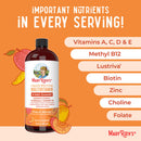 Multivitamin Supplement Mary Ruth's Liquid Morning Multivitamin + Hair Growth Vitamin A / C / D / E 1,010 mcg - 90 mg - 20 mcg - 18 mg Strength Liquid 30 oz. Peach Mango Flavor (Case of 6) 