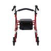 McKesson Folding Steel Four-Wheel Rollator, 12-Inch Seat Width, Red