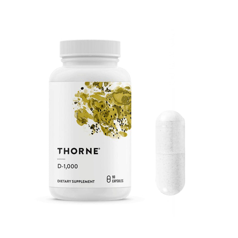 Dietary Supplement Thorne Vitamin D-1,000 Vitamin D3 25 mcg Capsule 90 Capsules Without Flavor (Bottle of 90)