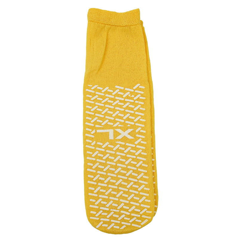 Risk Management Slipper Socks Unisex Adult X-Large Double Tread Single Patient Use Yellow (Case of 48 Pairs)