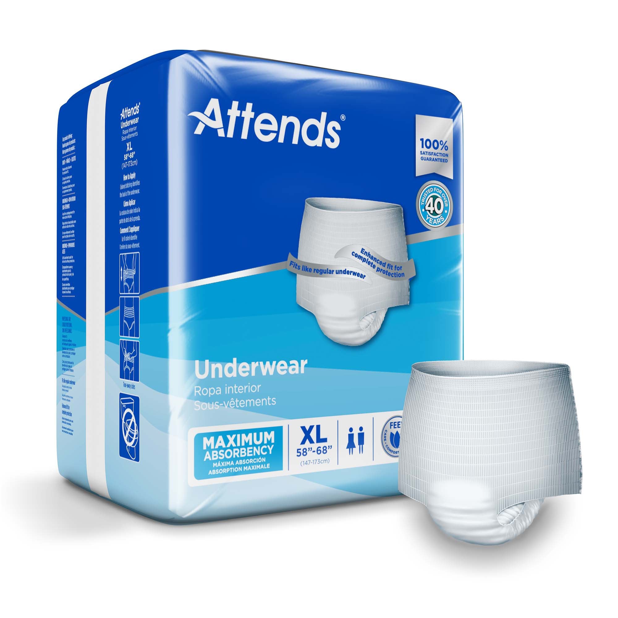 Attends Healthcare Products Attends Extra Absorbency Underwear, X-Large (4/CS)