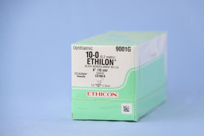 Nonabsorbable Suture with Needle Ethilon Polyamide CS160-6 1/2 Circle Ophthalmic Spatula Needle Size 10-0 Monofilament 