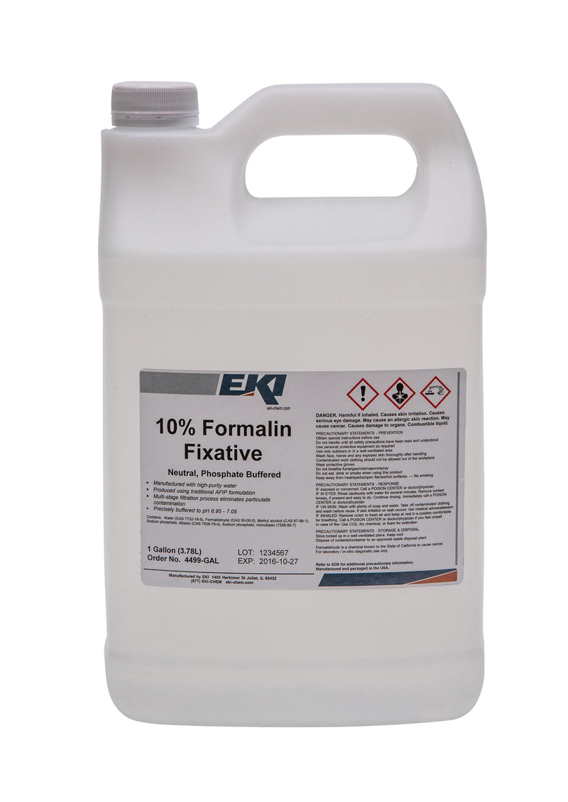 EK Industries Inc EKI Neutral Phosphate Buffered Formalin Histology Reagent, 1 Gallon (4/CS) 