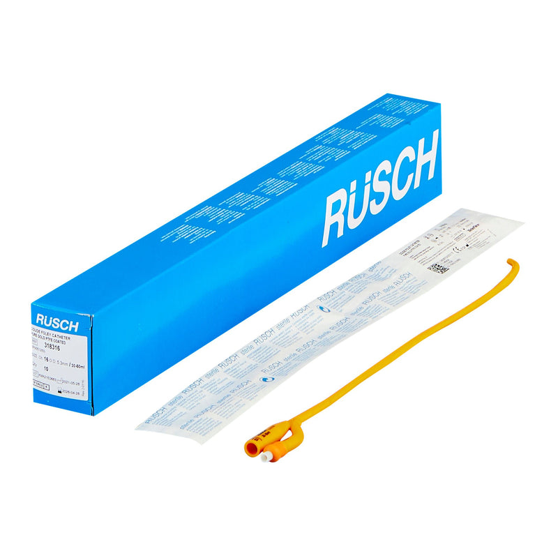 Foley Catheter Rusch PureGold 2-Way Coude Tip 30 cc Balloon 16 Fr. Latex (Box of 10)