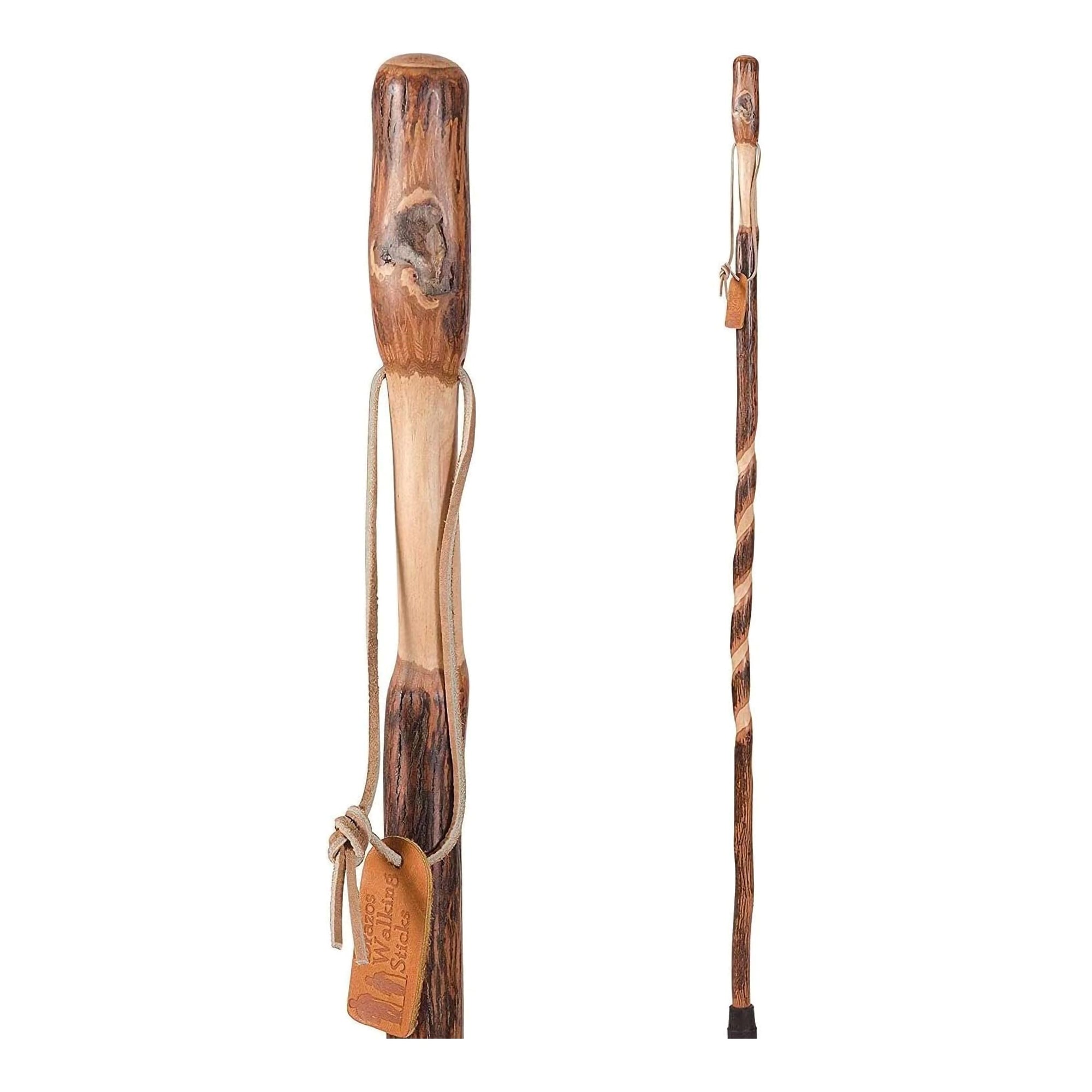 Mabis Healthcare Brazos Iron Bamboo Rustic Walking Stick, 48 Inch Height, Red 