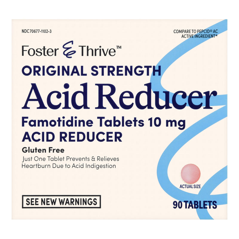 McKesson Brand Foster & Thrive Original Strength Acid Reducer Famotidine Tablets 10 mg (90/BX) 