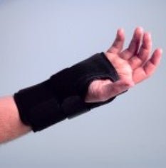 Wrist Brace Deluxe Aluminum / Cotton Flannel / Nylon / Trilaminate Foam Right Hand Black Medium (Case of 12)