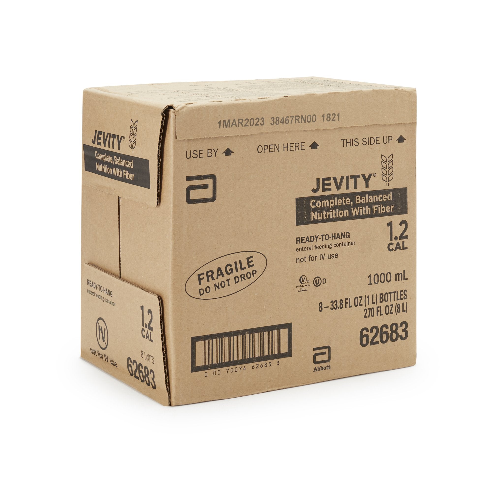 Abbott Nutrition Jevity 1.2 Cal Tube Feeding Formula, 33.8 oz. Ready to Hang Carton (8/CS) 