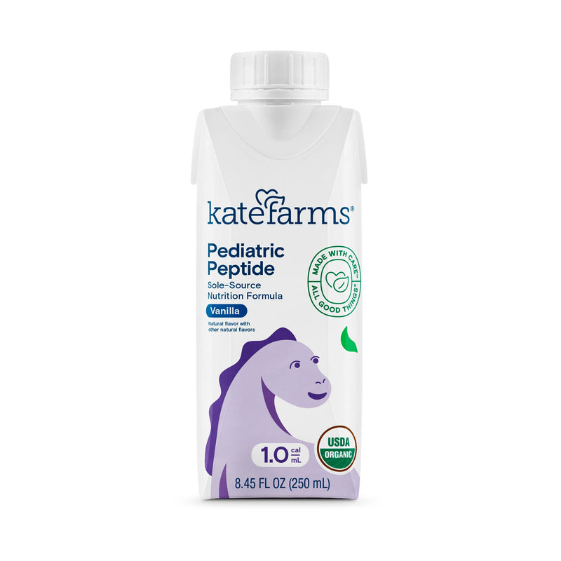 Kate Farms Pediatric Peptide 1.0 Sole-Source Nutrition Formula, Vanilla 8.45-oz (Case of 12)