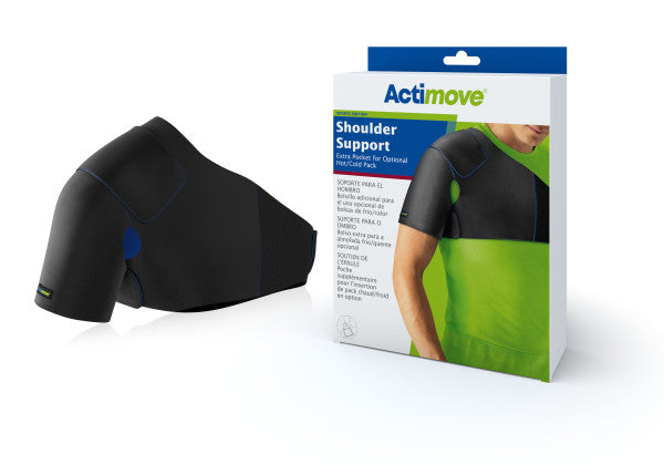 SUPPORT SHOULDER W/XTRA PCKETFOR OPTNL HOT/COLD PK BLK SML