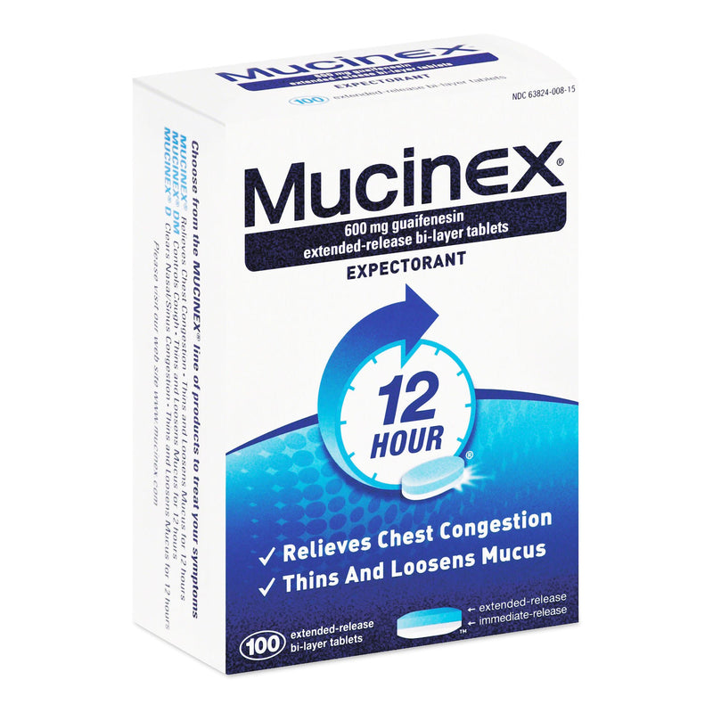 Mucinex Guaifenesin Cold and Cough Relief (Bottle of 100)