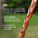 Brazos Twisted Oak Crookneck Cane, 37-Inch Height, Red (Each)