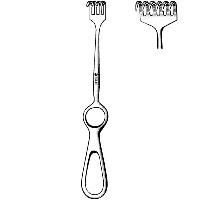 Sklar Volkman Retractor - 8-1/2", Sharp, 6 Prongs, Ring Handle - 60-5826