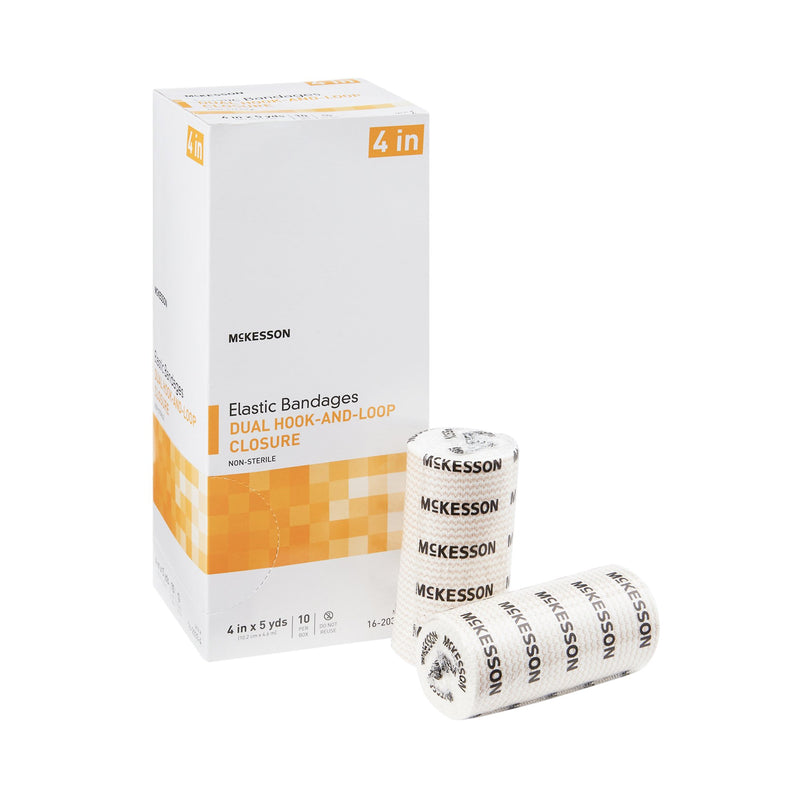 McKesson Double hook-and-loop closure Elastic Bandage, 4 Inch x 5 Yard (Case of 50)