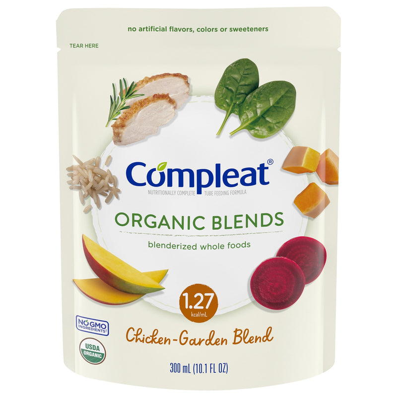 Oral Supplement Compleat Organic Blends Chicken Garden Flavor Liquid 10.1 oz. Pouch (Case of 24)