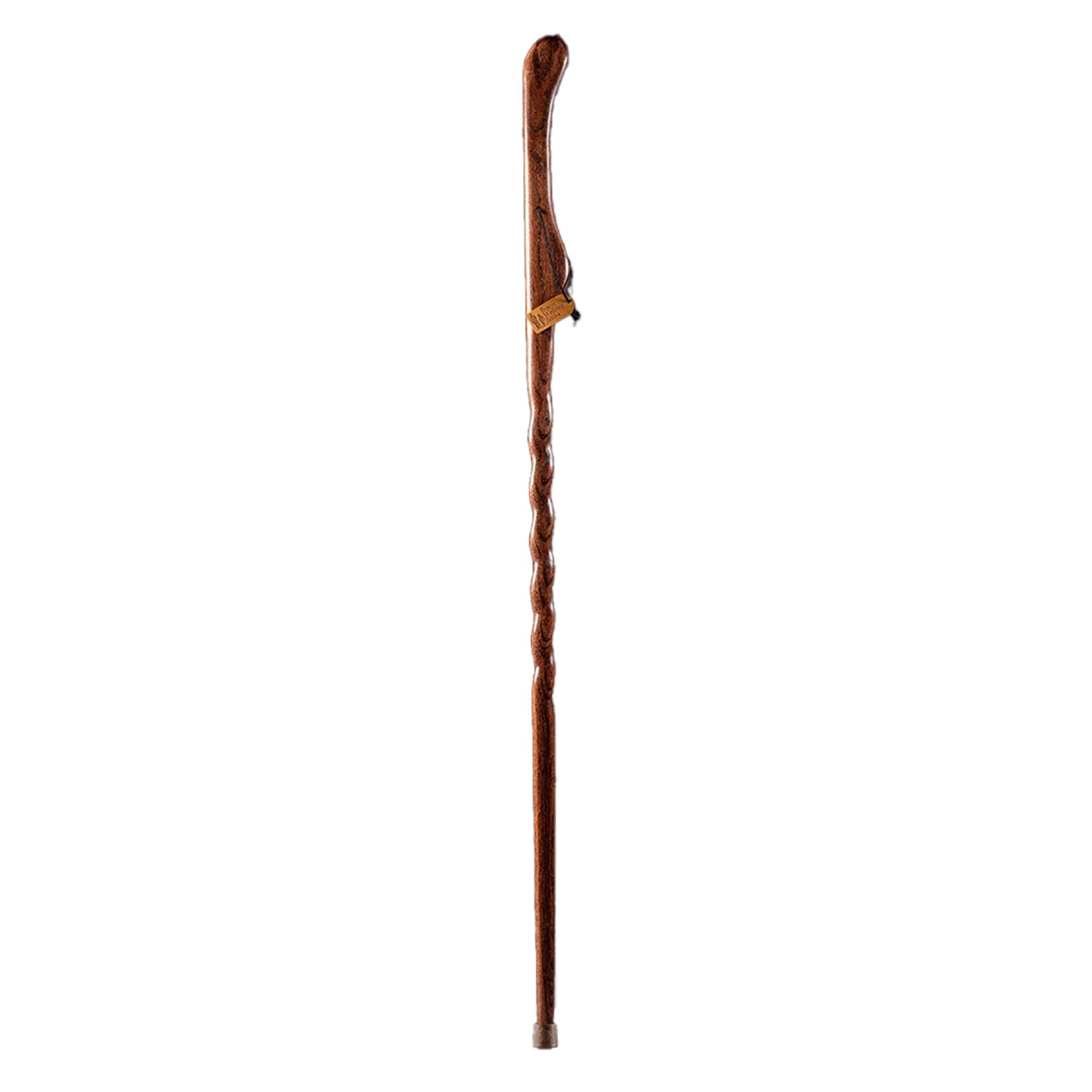 Mabis Healthcare Brazos Twisted Oak Hitchhiker Handcrafted Walking Stick, 48-Inch, Red 